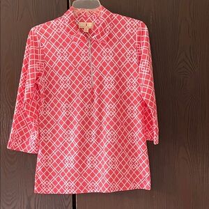 Sport Haley active wear 3/4 sleeved neon pink and white top. Size Medium
